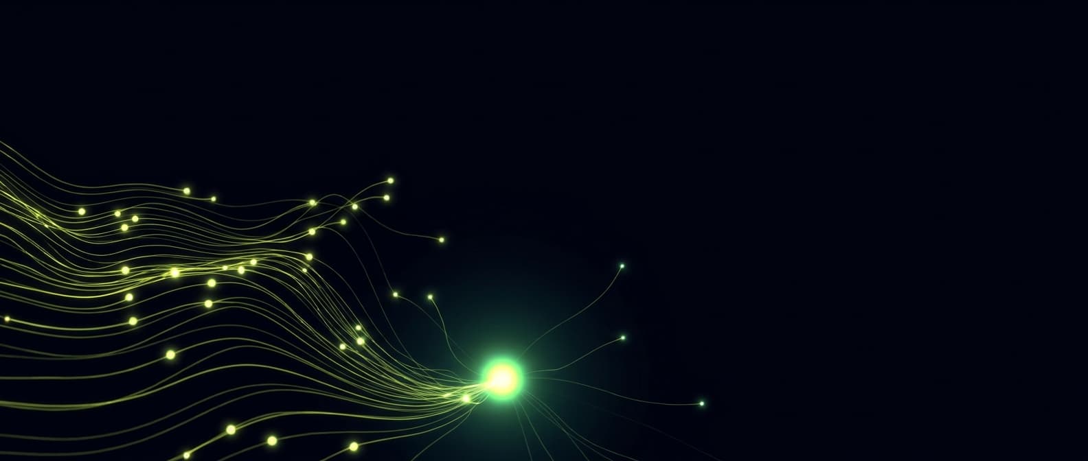 Abstract visualization: flowing green nodes on dark background — anthropic's latest web fetch behaviour: what it means for claude citations