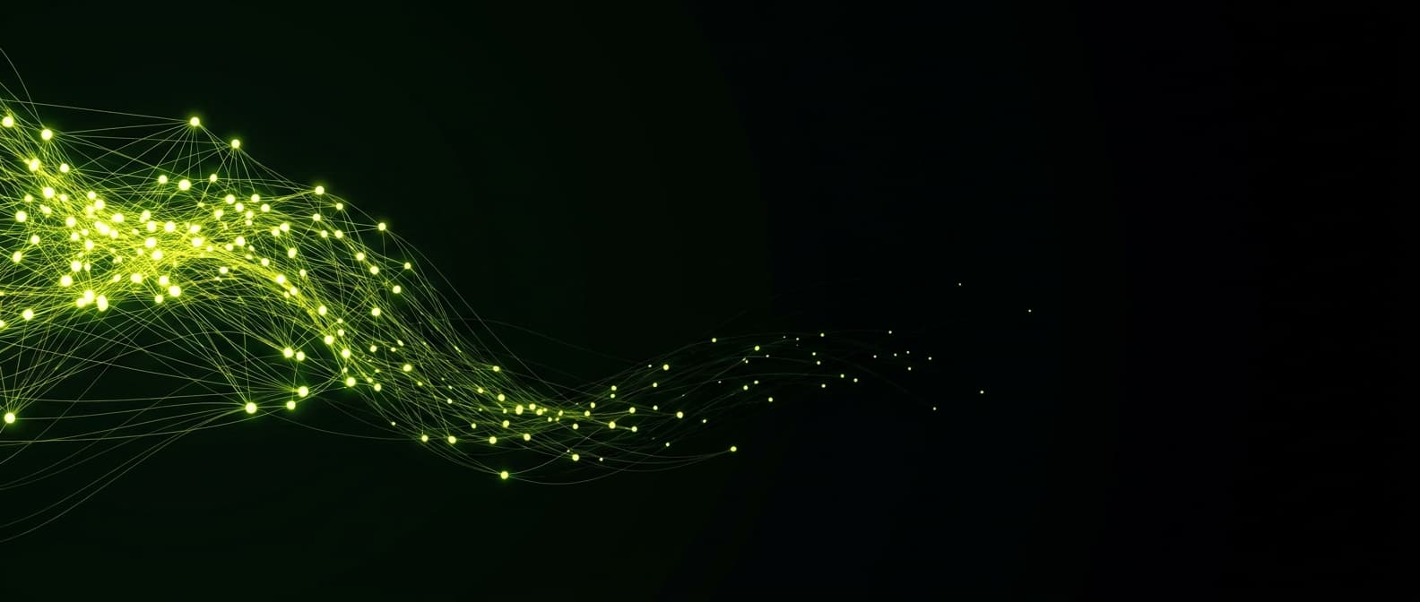 Abstract visualization: flowing green nodes on dark background — the 80/20 geo budget: where to spend first if you only have £5k