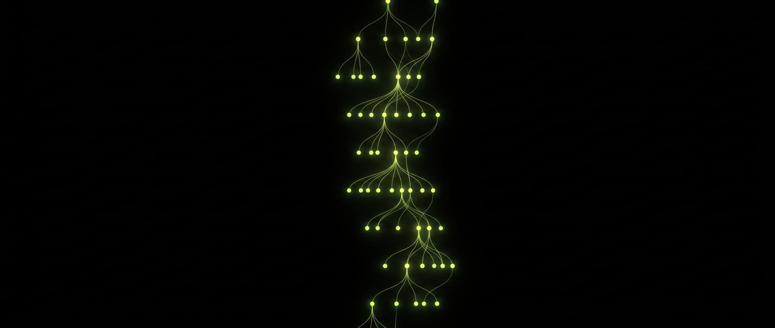 Abstract visualization: flowing green nodes on dark background — the videoobject schema guide: what every field actually does for ai visibility